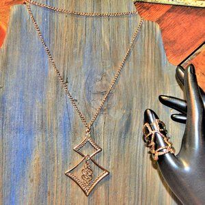 <3  Diamonds & Knots Necklace ~ Geometric Ring